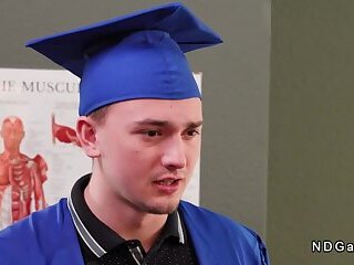 Graduated gays last time anal fuck in threesome